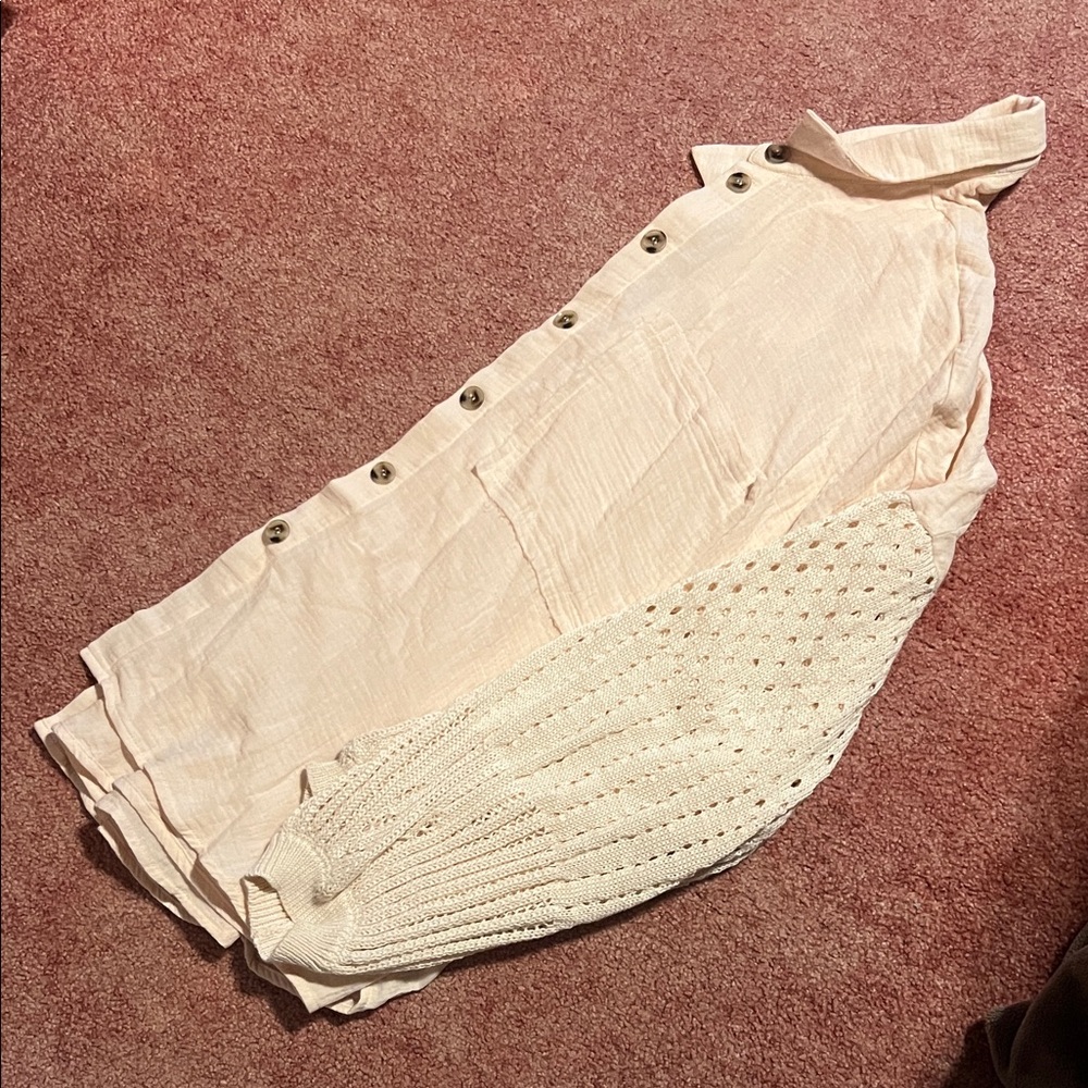 Pink Lily Cream Button Down Shirt
